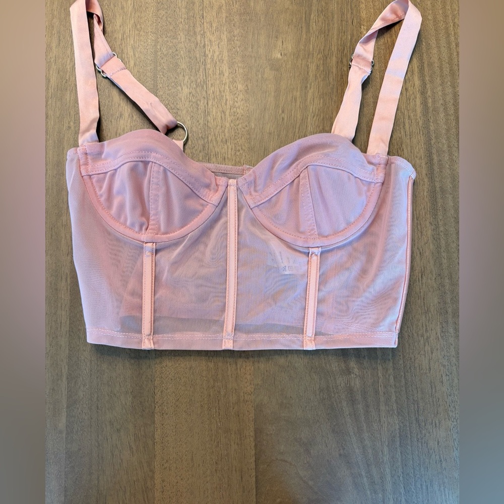 Oh Polly Pink Top with Underwire and Adjustable Straps